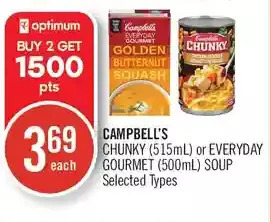 Shoppers Drug Mart Campbell's chunky or everyday gourmet soup offer