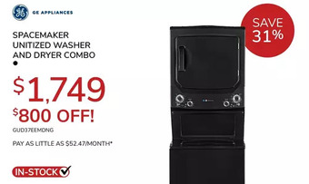 Goemans Appliances Ge appliances spacemaker unitized washer and dryer combo offer