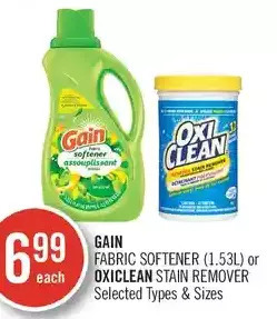 Shoppers Drug Mart Gain fabric softener or oxiclean stain remover offer