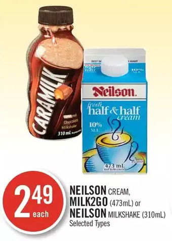 Shoppers Drug Mart Neilson cream, milk2go or neilson milkshake offer