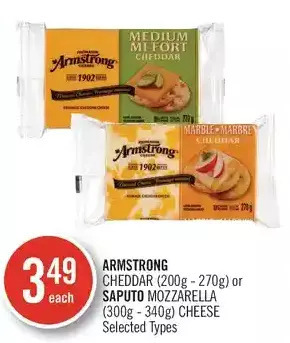 Shoppers Drug Mart Armstrong cheddar or saputo mozzarella cheese offer