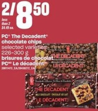 Independent Grocer PC The Decadent Chocolate Chips 226-300 g offer