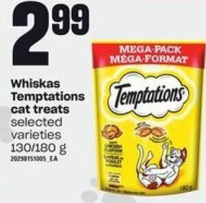 Independent Grocer Whiskas Temptations Cat Treats 130/180 g offer
