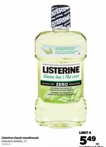 Real Canadian Superstore Listerine classic mouthwash 1L offer