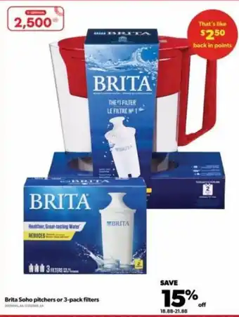 Real Canadian Superstore Brita Soho pitchers or 3-pack filters offer