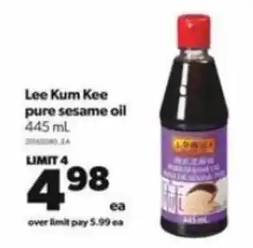 Real Canadian Superstore Lee Kum Kee pure sesame oil 445ml offer