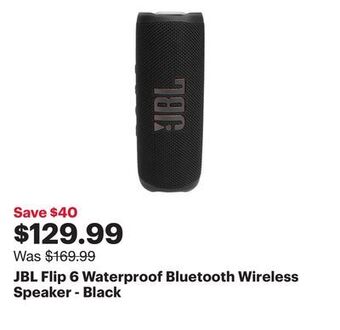 Best Buy Jbl flip 6 waterproof bluetooth wireless speaker - black offer