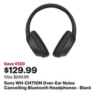 Best Buy Sony wh-ch710n over-ear noise cancelling bluetooth headphones - black offer