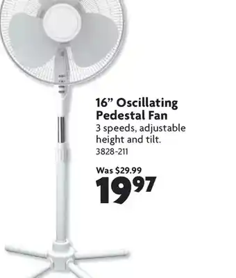 Home Hardware Home essentials 16" oscillating pedestal fan offer