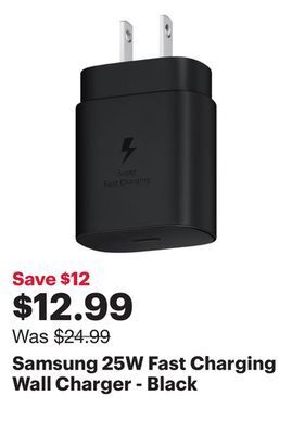 Best Buy Samsung 25w fast charging wall charger - black offer