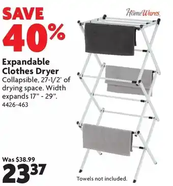 Home Hardware Home wares expandable clothes dryer offer