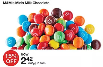 Bulk Barn M&m's minis milk chocolate offer