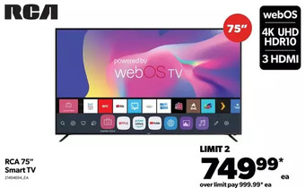 Real Canadian Superstore Rca 75" smart tv offer