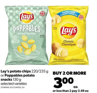 Real Canadian Superstore Lay's Potato Chips 220/235 g or Poppables Potato Snacks 130 g offer