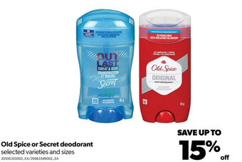 Real Canadian Superstore Old Spice or Secret Deodorant offer