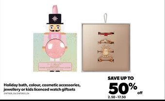 Real Canadian Superstore Holiday Bath, Colour, Cosmetic Accessories, Jewellery or Kids Licenced Watch giftsets offer