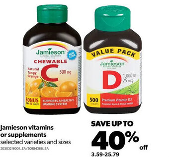 Real Canadian Superstore Jamieson Vitamins or Supplements offer