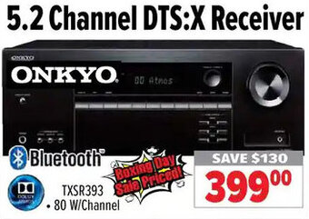 2001 Audio Video Onkyo 5.2 Channel DTS: X Receiver offer