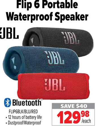 2001 Audio Video JBL Flip 6 Portable Waterproof Speaker offer