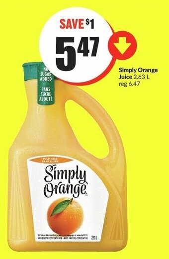 FreshCo Simply Orange Juice 2.63L offer