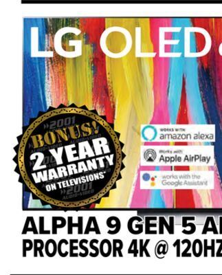 2001 Audio Video Lg 42" alpha 9 gen 5 ai processor 4k @ 120hz offer