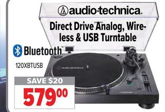 2001 Audio Video Audio-technica direct drive analog, wire- less & usb turntable offer