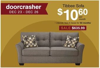 Ashley Furniture Tibbee sofa offer