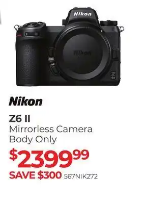 Henry's Nikon z6 ii mirrorless camera body offer