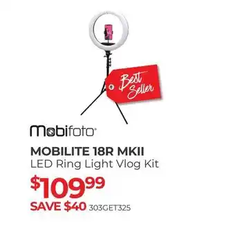 Henry's Mobilite 18r mkii led ring light vlog kit offer