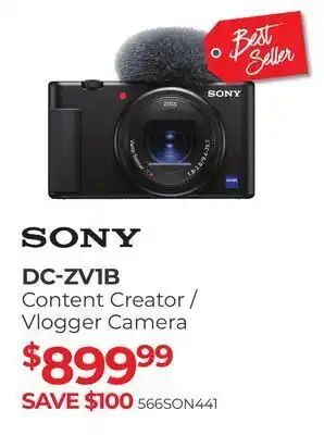 Henry's Sony dc-zv1b content creator/vlogger camera offer