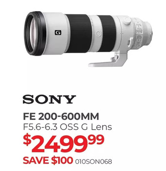 Henry's Sony fe 200-600mm f5.6-6.3 oss g lens offer