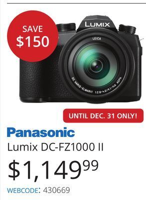 Vistek Panasonic lumix dc-fz1000 ii offer