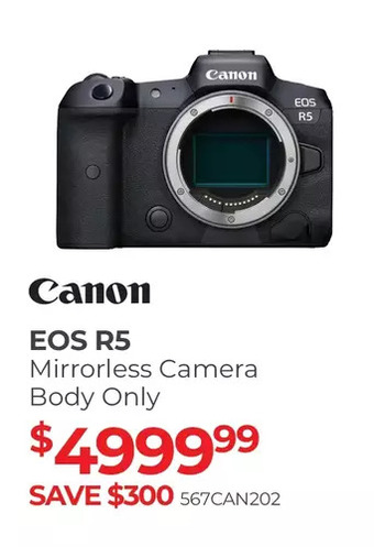 Henry's Canon eos r5 mirrorless camera body offer
