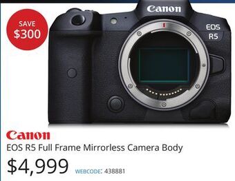 Vistek Canon eos r5 full frame mirrorless camera body offer