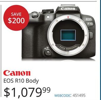 Vistek Canon eos r10 body offer