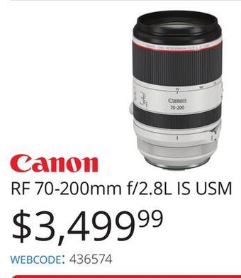 Vistek Canon rf 70-200mm f/2.8l is usm offer