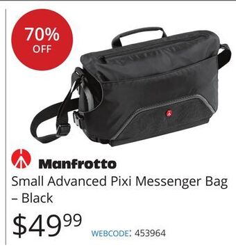 Vistek Manfrotto small advanced pixi messenger bag-black offer