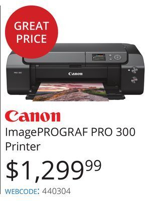 Vistek Canon imageprograf pro 300 printer offer