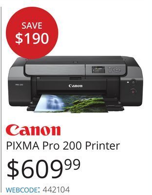 Vistek Canon pixma pro 200 printer offer