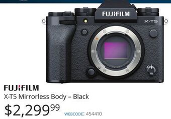 Vistek Fujifilm x-t5 mirrorless body-black offer