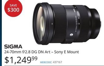 Vistek Sigma 24-70mm f/2.8 dg dn art-sony e mount offer