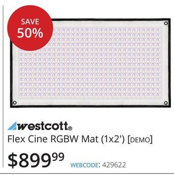 Vistek Westcott flex cine rgbw mat (1x2') [demo] offer