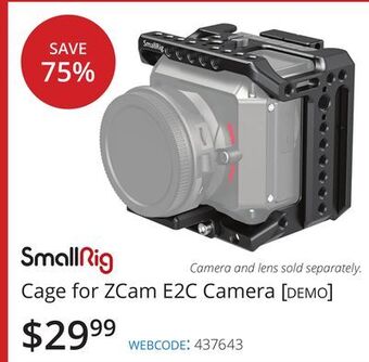 Vistek Smallrig cage for zcam e2c camera [demo] offer