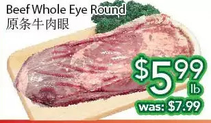 Ample Food Market Beef whole eye round offer