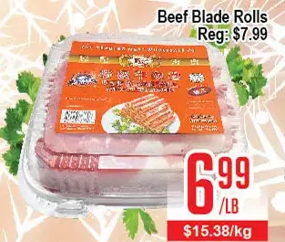 Skyland Foodmart Beef blade rolls offer