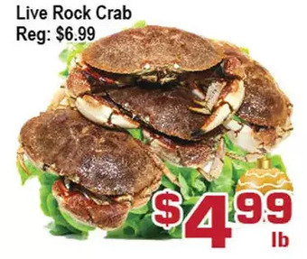 Top Food Supermarket Live rock crab offer