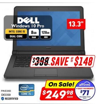 Factory Direct Dell windows 10 pro 13.3" offer
