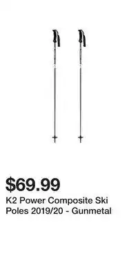 Sport Chek K2 power composite ski poles 2019/20 - gunmetal offer