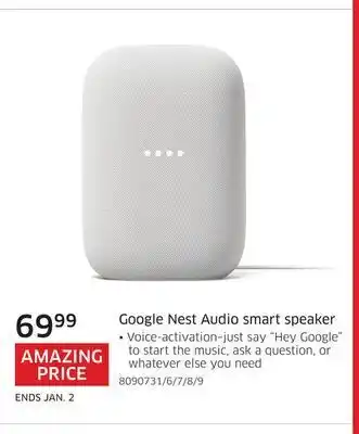 The Source Google nest audio smart speaker offer