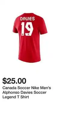 Sport Chek Canada soccer nike men's alphonso davies soccer legend t shirt offer